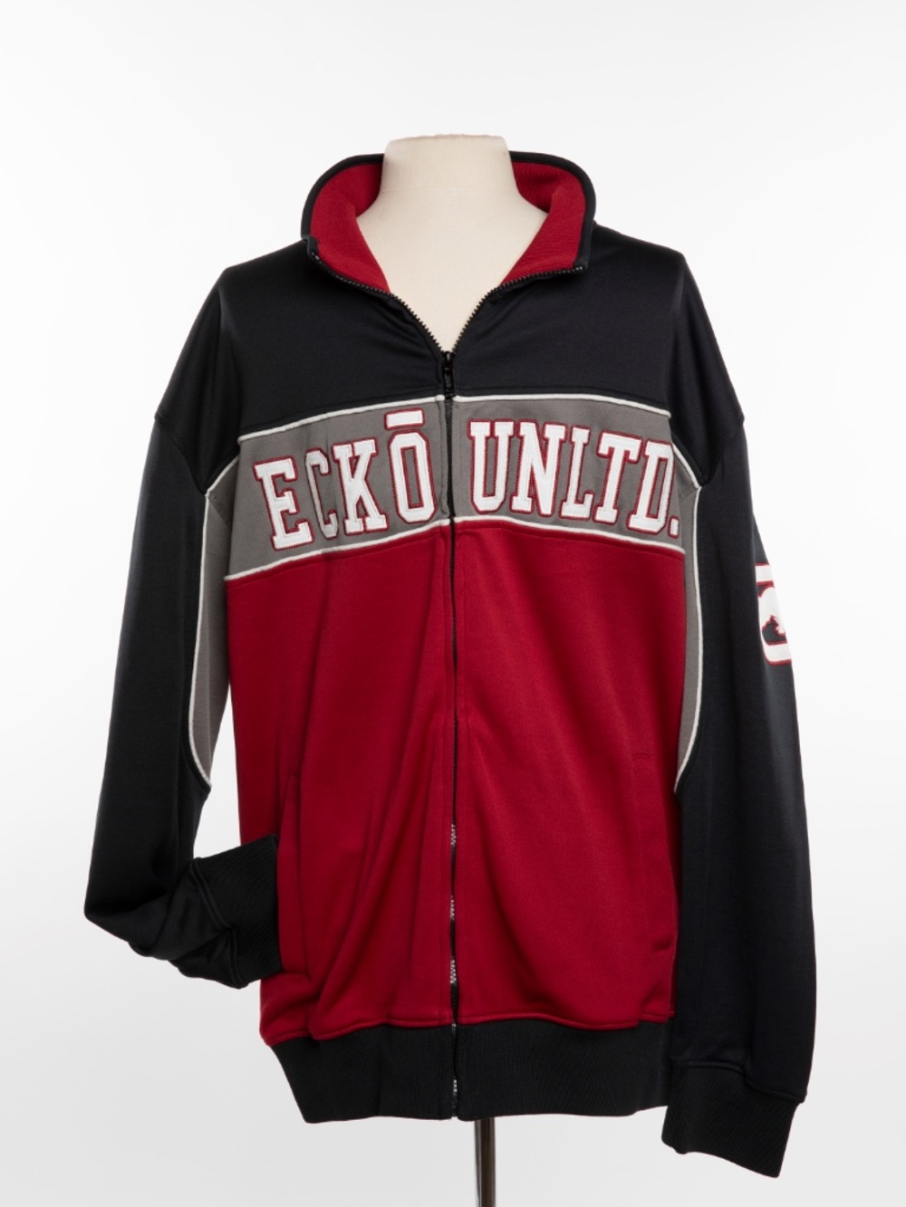 Ecko Jacket Black, Grey and Red Mens Zip Up - XL